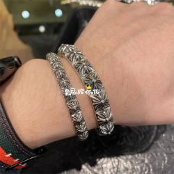 Chrome hearts CH克罗心代购纯银方块十字架竹节手链