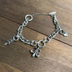 Chrome hearts CH克罗心官网旗舰店三坠童军花宝剑桃心元素圆环手链