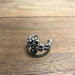 Chrome hearts CH克罗心中文官网纯银新款火焰十字开口戒指