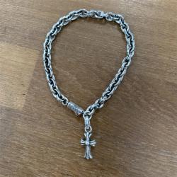 Chrome hearts CH克罗心中国官网纯银小十字架坠子 Paper chain 手链