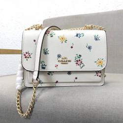 coach美国官网入口蔻驰C4090 KLARE 花卉印花风琴包斜挎包