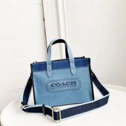 coach蔻驰女包产品价格89163 Field Tote 30号牛仔布托特包