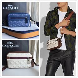 COACH蔻驰官网男包89084 ACADEMY CROSSBODY马车印花相机包