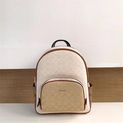 coach美国官网代购蔻驰CA439 COURT BACKPACK拼色女士中号双肩包