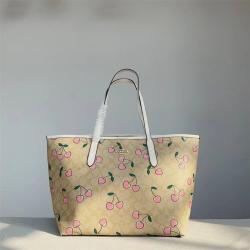 coach官网网站蔻驰女包CF444 City Tote 樱桃印花购物袋