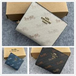 蔻驰香港官网COACH C4104 SNAP WALLET WITH马车印花钱包