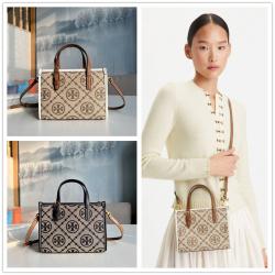 托里伯奇官网价格Tory Burch TB 147682 145537 T MONOGRAM 迷你方形托特包