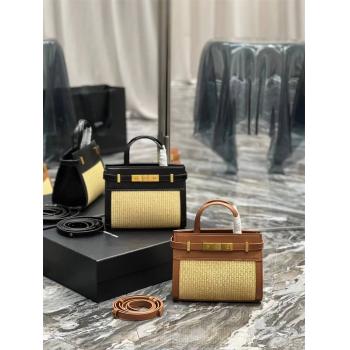 YSL圣罗兰女包官网593741 MANHATTAN NANO编织手提斜挎包