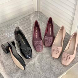 托里伯奇鞋子中国官网tory burch TB GEORGIA漆皮粗跟单鞋高跟鞋