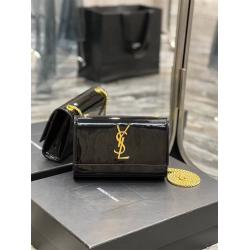 YSL圣罗兰官网包包469390 MONOGRAM KATE小号漆皮链条包