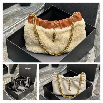 YSL圣罗兰包包681632 Mini leather shoulder bag云朵型腋下包链条包