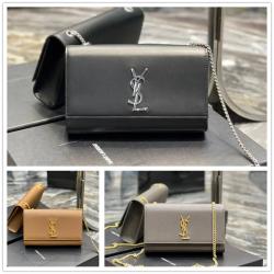 圣罗兰包包官网YSL 364021 KATE中号粒面压印皮革手袋链条包