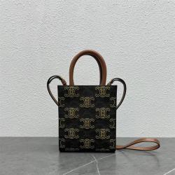 思琳包官网Celine 194372 CABAS 迷你标志印花金丝托特包193302