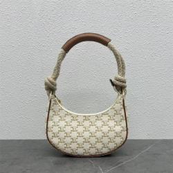 celine豆腐包真假鉴别赛琳199588 AVA ROPE中号标志印花腋下包