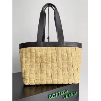 bottega veneta BV葆蝶家香港官网730874 Cassette 拉菲草编织托特包