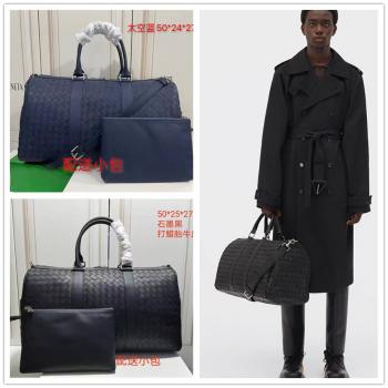 bottega veneta BV葆蝶家官网男包650066旅行袋中号经典intrecciato编织皮革旅行包