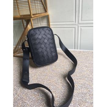 bottega veneta BV葆蝶家729296新款中格编织真皮手机包斜挎包