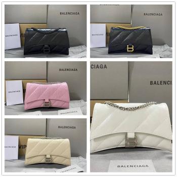 Balenciaga巴黎世家女包官网736016 CRUSH加小号绗缝油蜡皮链条包