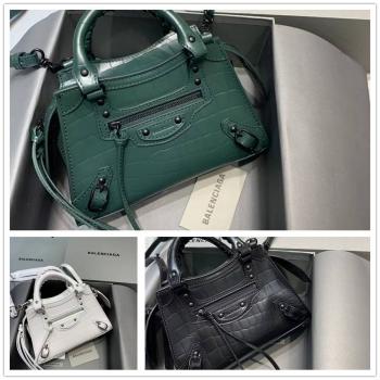 Balenciaga巴黎世家中国官网638524 638512 Neo Classic迷你Top Handle鳄鱼纹机车包