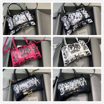 巴黎世家Balenciaga官网593546 HOURGLASS小号涂鸦沙漏包