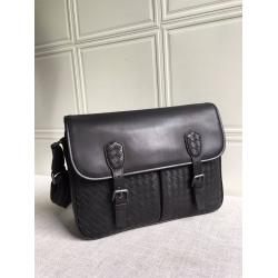 bottega veneta BV葆蝶家香港官网经典新款拼接编织胎牛皮邮差包斜挎包