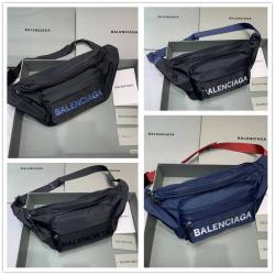 Balenciaga巴黎世家男包官网533009 Wheel LOGO刺绣尼龙腰包胸包180613