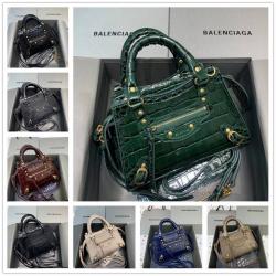 Balenciaga巴黎世家中文官网638524 638512鳄鱼纹Neo Classic迷你Top Handle机车包