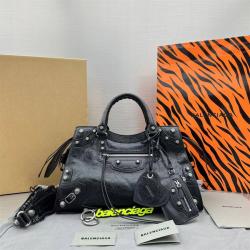 巴黎世家Balenciaga官网正品700451油蜡皮机车包NEO CAGOLE CITY手提包92565