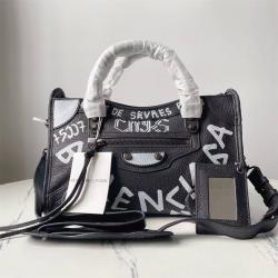 Balenciaga巴黎世家包包官网CLASSIC CITY GRAFFITI山羊皮涂鸦中号机车包