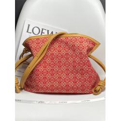 LOEWE罗意威原单女包A411FC1X63福袋Anagram 提花布和牛皮革 Flamenco 手拿包