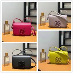 LOEWE罗意威女包官网A896N09X15小号丝绸牛皮革Goya手袋豆腐包66083