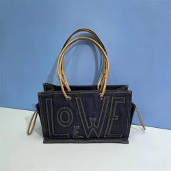 LOEWE罗意威中文官网vintage牛仔布中古包外缝字母LOGO购物袋