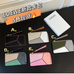 罗意威LOEWE中国官网Puzzle拉链几何拼接拼色卡包