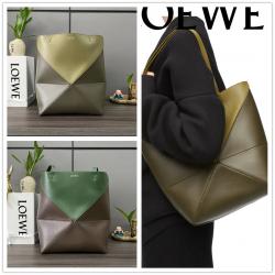 LOEWE罗意威官网女包A779G50X18 Puzzle Fold 手袋拼色折叠托特包052316