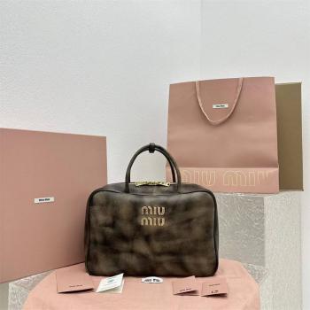 MIUMIU缪缪官网正品5BB117做旧擦色Softy Padded保龄球包5534