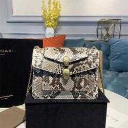 宝格丽包包Alexander Wang x Bvlgari 联名系列蟒蛇皮链条包