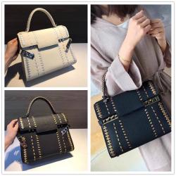 Delvaux官网女包德尔沃 tempete MM 中号编织手提包