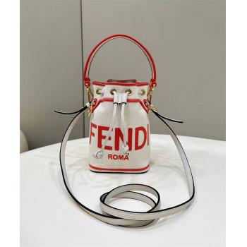 Fendi/芬迪包包官网8BS010 Mon Tresor迷你帆布水桶包8613