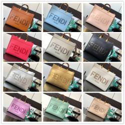 芬迪法国官网FENDI 8BH386 Sunshine 阳光中号真皮购物袋托特包