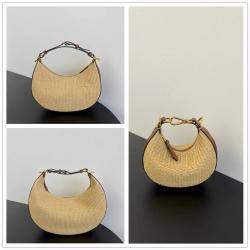 芬迪包包官网FENDI 8BR799/8BR798/7AS089 Fendigraphy 编织新月包腋下包