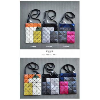 ISSEY MIYAKE三宅一生正品代购口袋款拼色4×5格斜挎包