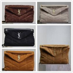 YSL圣罗兰包包577475 PUFFER 中号绒面麂皮云朵包