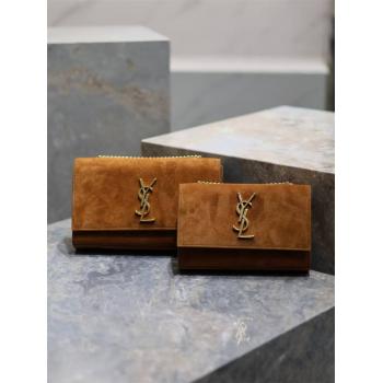 YSL圣罗兰香港官网469390/364021 KATE 绒面麂皮小号/中号链条包