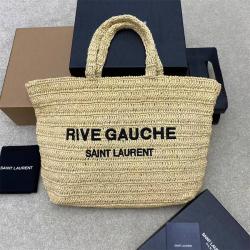 YSL香港官网圣罗兰688864 RIVE GAUCHE 编织沙滩包托特包购物袋
