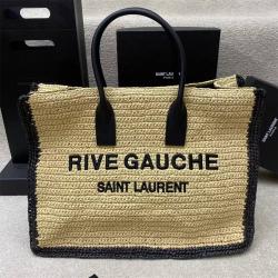 YSL圣罗兰包包官网509415 RIVE GAUCHE大号编织托特包沙滩包