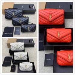 YSL圣罗兰821749/801437/801439 LouLou 羊皮迷你/小号/中号链条包