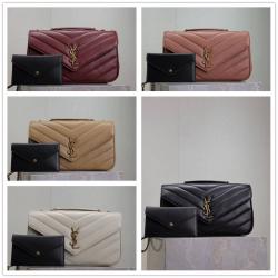 YSL香港官网圣罗兰801439 LOULOU中号绗缝小羊皮手袋链条包