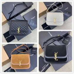 YSL圣罗兰733704 635025 SOLFERINO 中号羊皮麂皮豆腐包