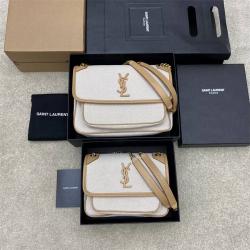 YSL圣罗兰633151/533037 633158/498894 NIKI 棉麻帆布邮差包
