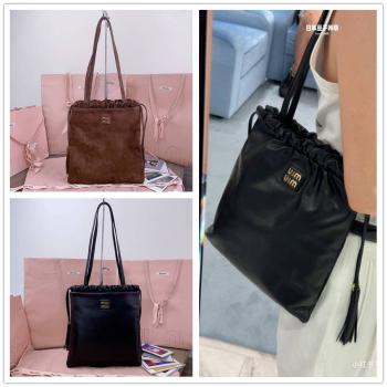 MIUMIU缪缪中国官网5BG303 Joie Nappa皮革手袋福袋托特包